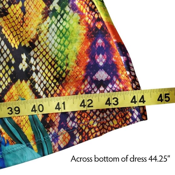 VENUS Maxi Dress Bright Colorful Tropical Print Off Shoulder Boho Flowy Long S - Picture 12 of 15